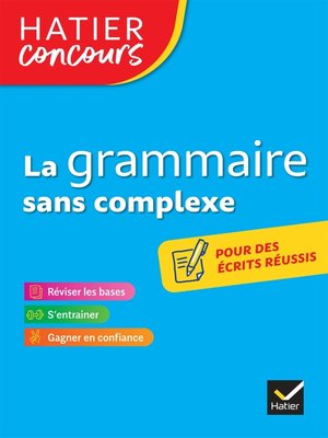 cover image of Hatier concours--La grammaire sans complexe